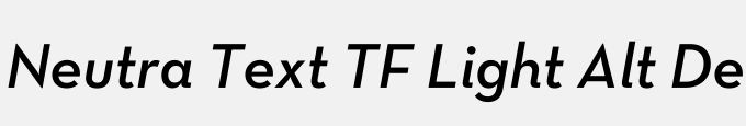 Neutra Text TF Light Alt Demi Italic